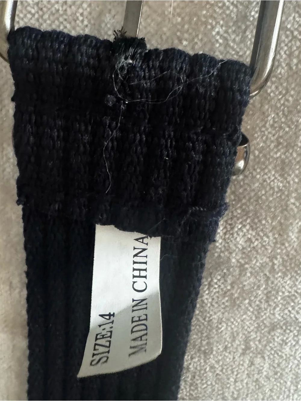 Black Webbing Women's Belt with Silver Grommet Hardware
